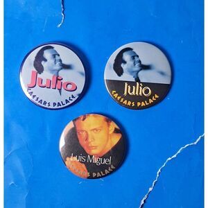 Lot of 3 Vintage Caesars Palace Pins-Julio and Luis Miguel
